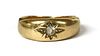 A gentlemen's gold single stone paste ring,