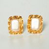 Authentic Chanel faux pearl clip on earrings