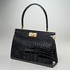 Black alligator Coblentz handbag