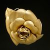 Chanel gold Camellia brooch