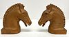 Pair of Cast Iron Horse Head Hitching Post Tops