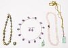 Four Gemstone Necklaces & Set of Earrings