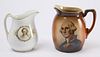 Two Ceramic Pitchers w/ George & Martha Washington