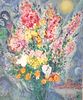Stone signed Marc Chagall lithograph/ LOVERS BOUQUET