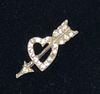 Cupid arrow through heart white stone pin brooch note: