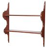 American Chippendale Red Painted Hanging Shelf