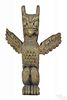 Northwest Coast carved eagle totem, initialed PMH and dated '73, 30 1/2'' h.