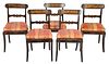 Set of Five Regency Painted Caned Side Chairs