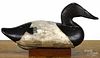 R. Madison Mitchell, carved and painted canvasback duck decoy, signed and dated 1948, 15 1/2'' l.