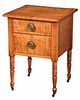 American Federal Tiger Maple Two Drawer Table