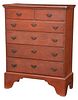 New England Chippendale Painted Lift Top Chest