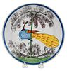 Bristol Delftware 'Peacock' Polychrome Plate