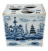 English Delftware Blue and White Flower Brick