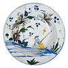 English Delftware Polychrome Chinoiserie Dish