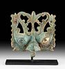 Chinese Wei Dynasty Gilt Leaded Bronze Taotie Applique