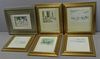 GISSON, Andre. Lot of 6 Small Watercolors.