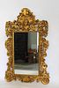 Vintage & Large Rococo Carved, Giltwood Mirror