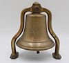 19th Century Brass Bell Dated 1887 within Star of