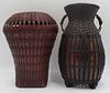 (2) Japanese Woven Baskets, One Signed.