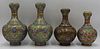 (4) Chinese? Cloisonne Vases.