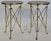 Pair Of Bagues Quality Bronze Gueridon Tables.