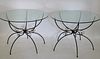Pair Of Midcentury Patinated & Gilt Metal Spider