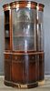 Antique Mahogany Curved Glass Cabinet. As / Is
