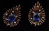 JEWELRY. Pair of Natural, Unheated Sapphire and