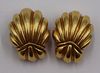 JEWELRY. Pair of 18kt Gold Shell Form Ear Clips.