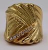 JEWELRY. Signed Augusto 18kt Gold and Diamond Ring