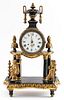 Continental Parcel Ebonized Giltwood Mantel Clock