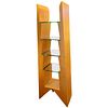 Modern Birdseye Maple and Glass Bookcase