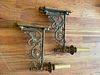 Pair French Brass Wall Sconce Candle Holders