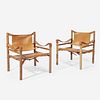 Arne Norell (Swedish, 1917-1971) Pair of Sirocco "Safari" Chairs, Norell Möbel AB, Sweden, circa 1970