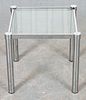 Modern Chrome And Glass Side Table