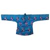 A BLUE-GROUND EMBROIDERED FLORAL LADY'S ROBE