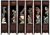 A Chinese carved hardwood and cloisonne screen