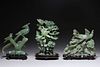 Group of Three Chinese Carved Hardstone Bird Groupings