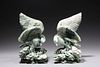 Pair of Chinese Carved Hardstone Eagles