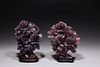 Two Chinese Carved Fluorite Covered Vases