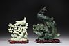 Two Chinese Carved Hardstone Phoenix Birds