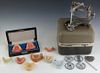 Dental Crown Maker, together with eight tooth development models, two in a leatherette case. (9 Items)