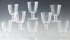 Set of Eight Steuben Airtwist Glass Spiral Stem Red Wine Goblets , designed by George Thompson in 1950, with etched Steuben signature on the underside