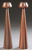 Paul Evans (1931-1987) and Phil Powell (1919-2008), Pair of Pewter Inlaid Turned Walnut Candlesticks, 1960's, by Designers Inc., New Hope, PA, H.- 13 