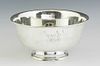 Sterling Paul Revere Style Footed Punch Bowl, 20th c., by the National Silver Co., #2783, H.- 4 in., Dia.- 8 1/8 in., Wt.- 14.3 Troy Oz.