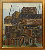 John T. Scott (1940-2007, New Orleans/Houston), Untitled, from "The Slum Series," late 20th c., oil on canvas, signed lower right and en verso, presen