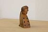 A carved wooden hurdy-gurdy stock head,