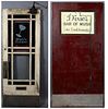 Two Large Oak Entrance Doors, from "Dixie's Bar of Music," New Orleans, one mullioned, with the name painted on the upper glazed panel, one solid with