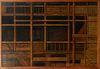 Desmond O'Neill (American), "Wood Balconies and Staircases," 20th c., oil on board, signed lower right, presented in a wood frame, H.- 23 1/2 in., W.-