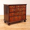 A Queen Anne walnut and oak chest of drawers,